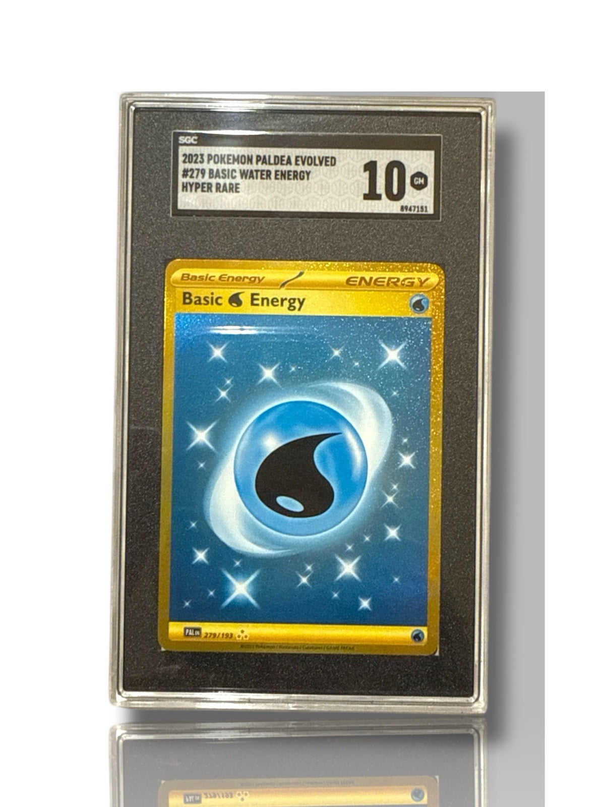 ‼️Pokemon Basic Water Energy 279/19: Paldea Evolved Holo GRADE 10~SHOOT OFFER!💨