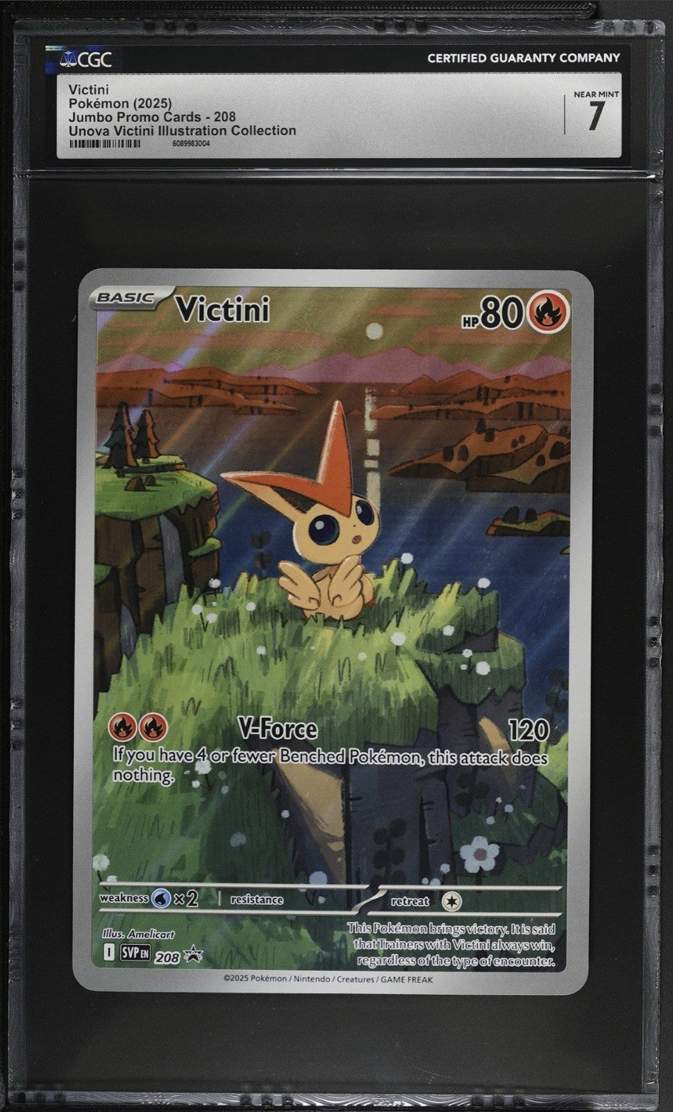 💎Pokemon Victini 208 Jumbo Cards Holo GRADE 7! SAME DAY SHIP! SHOOT OFFER!💨
