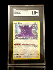 ‼️2023 POKEMON CROWN ZENITH #107 DITTO HOLO GRADE 10! SHIPS SAME DAY!💨