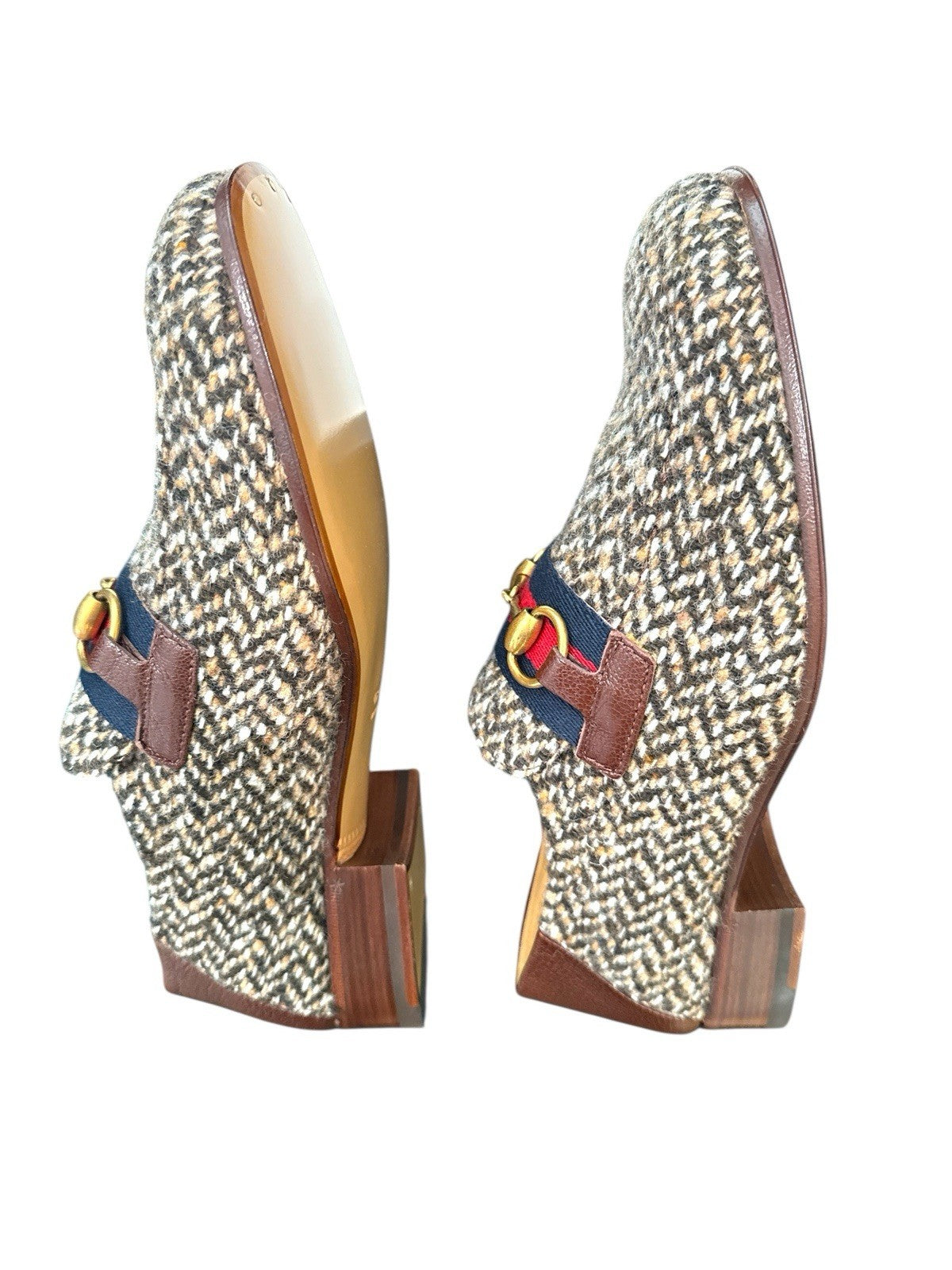 ‼️NEW IN BOX GUCCI Horsebit Herringbone Tweed & Leather Loafers GUCCI SIZE 6.5!