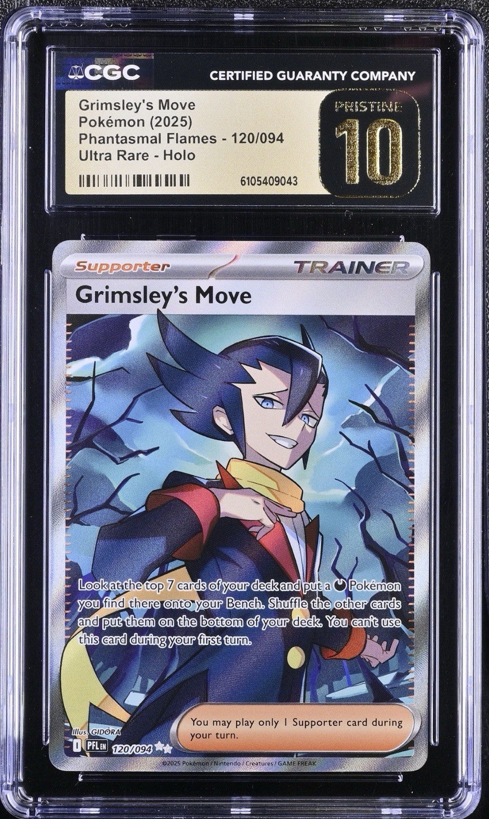 ‼️Grimsley's Move #120 Phantasmal Flames GRADE 10 PRISTINE GOLD LABEL TOP POP!💨