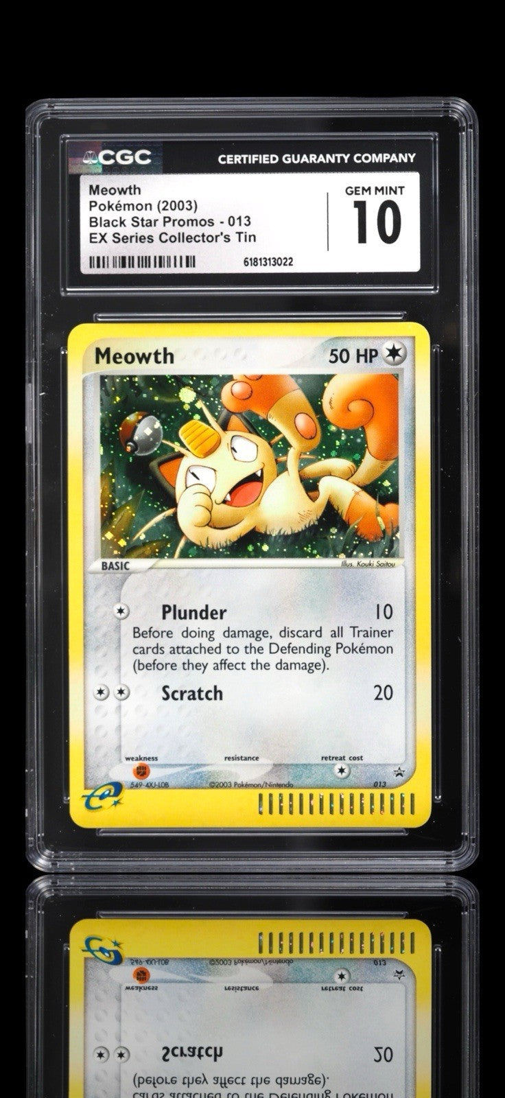 🔥 Meowth EX Series Collector's Tin 013 Nintendo Holo~ GRADE 10~ SHOOT OFFER💨