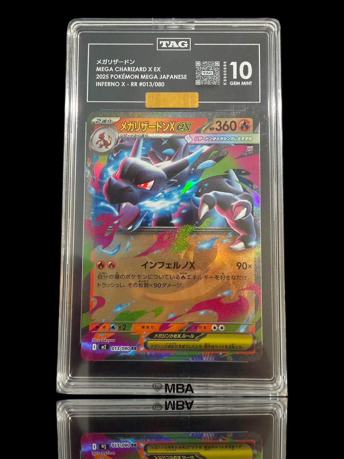 💎 Mega Charizard X ex #223 Mega Dream Holo JPN~ TAG GRADE 10 GOLD DIAMOND MBA™️
