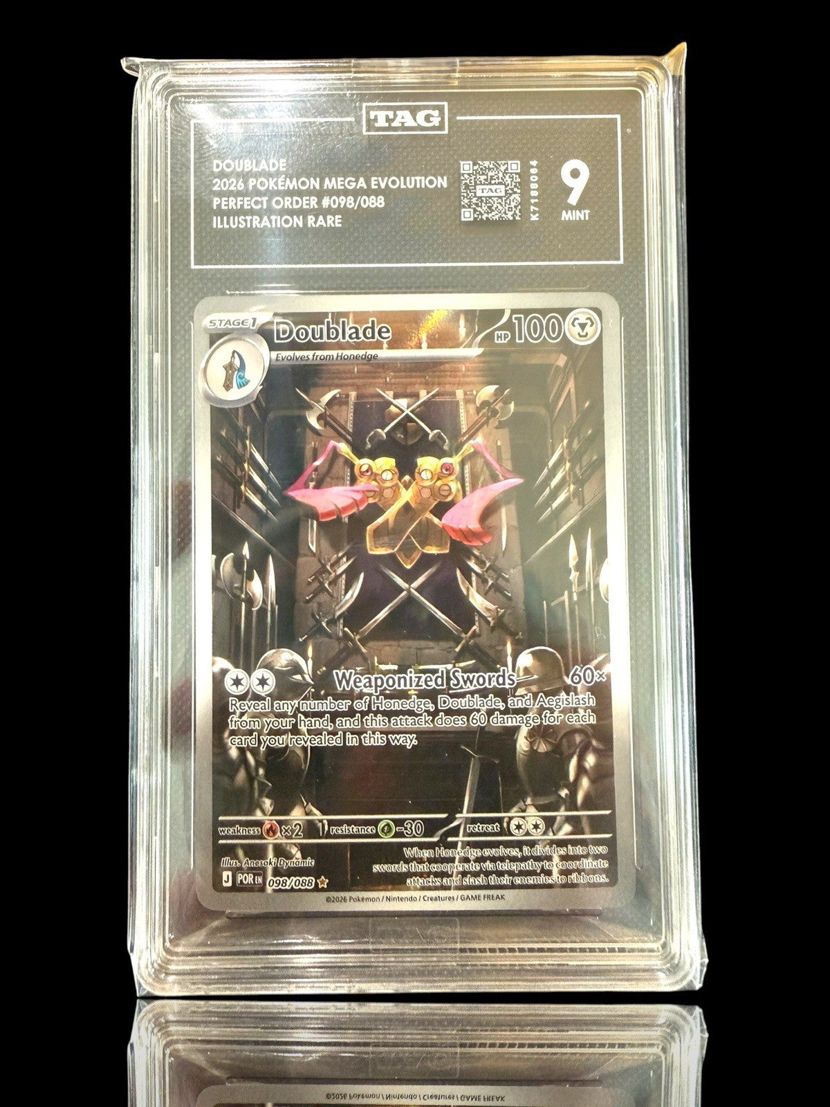🚨 Doublade 098/088 Pokemon Perfect Order Holo~ TAG GRADE 9~ SHOOT OFFER💨