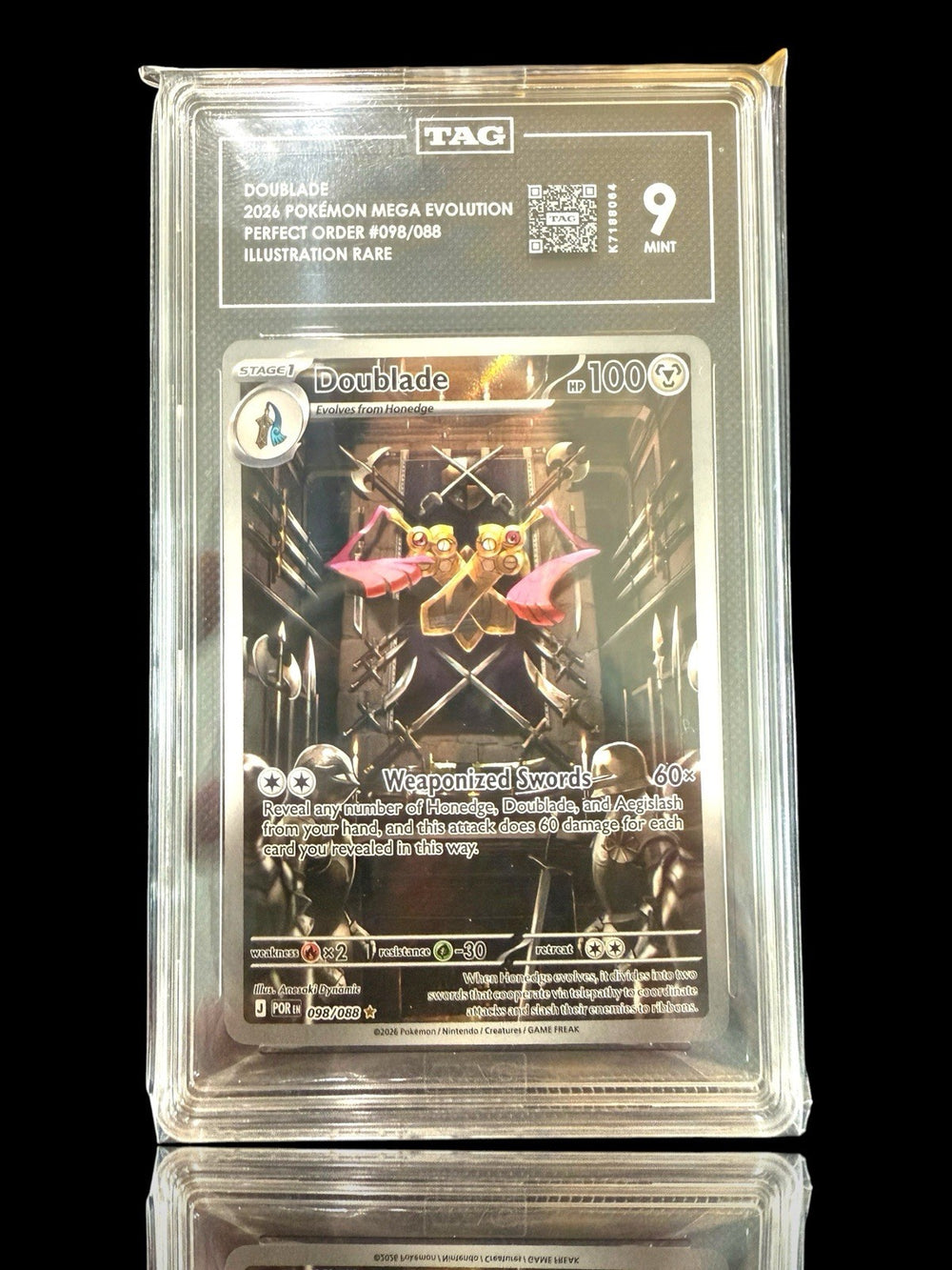 🚨 Doublade 098/088 Pokemon Perfect Order Holo~ TAG GRADE 9~ SHOOT OFFER💨