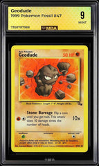 ⚠️ Geodude 47/62 Pokemon Fossil Regular~MBA GRADE 9~FAST SHIP SHOOT OFFER!💨