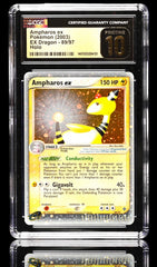 💎Pokemon Ampharos ex 89/97 Dragon Holo GRADE 10 PRISTINE GOLD LABEL TOP POP‼️
