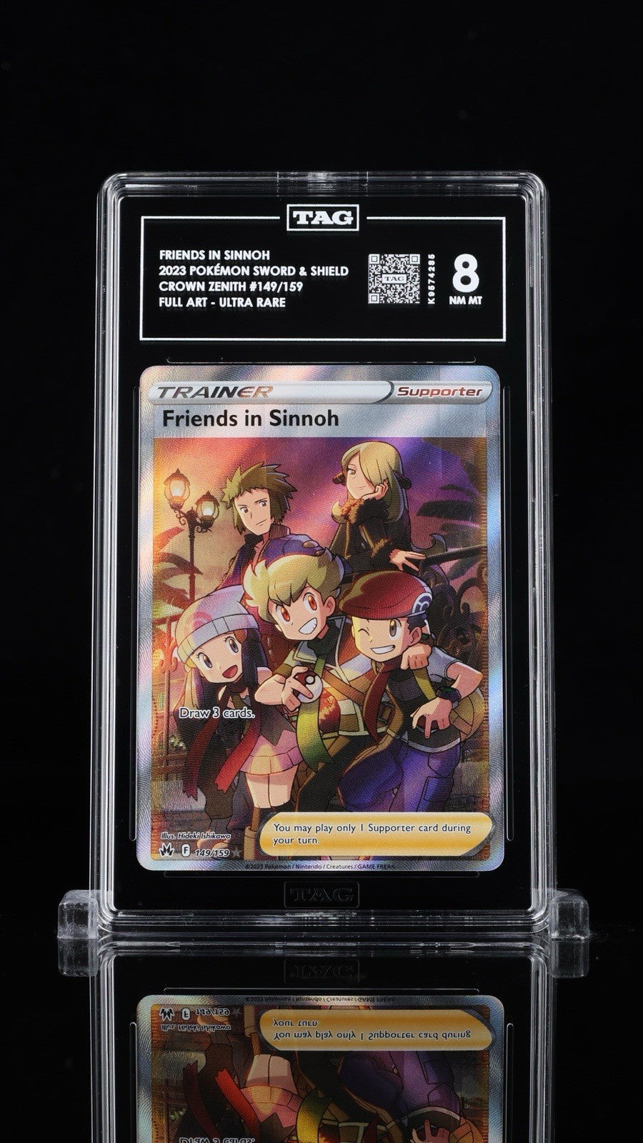 ⚠️Friends in Sinnoh 149 Pokemon Crown Zenith~TAG GRADE 8~FAST SHIP SHOOT OFFER💨