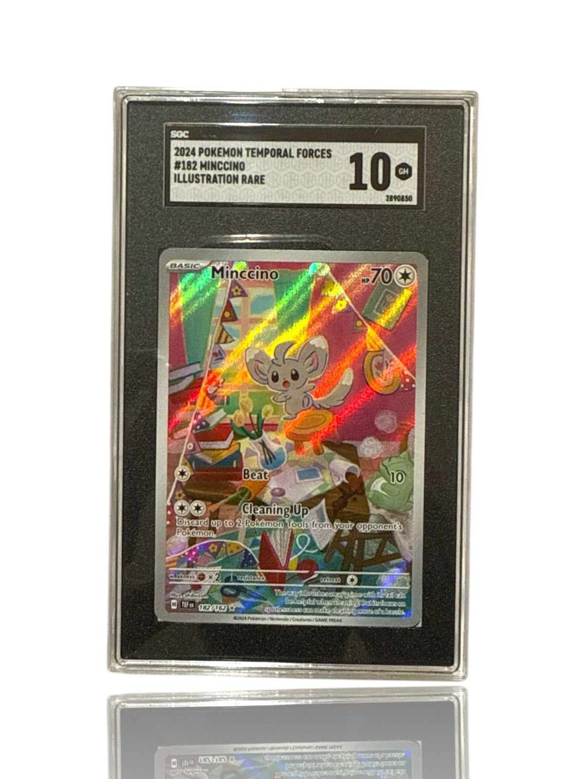 ‼️Pokemon Minccino 182/162: Temporal Forces Holo GRADE 10~FAST SHIP~SHOOT OFFER