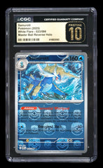 💎Samurott #023 Pokemon White Flare Master Ball GRADE 10 PRISTINE GOLD LABEL TOP
