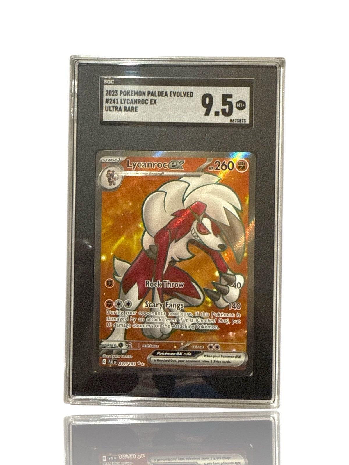 ‼️Pokemon Lycanroc ex 241/193: Paldea Evolved Holo GRADE 9.5! SHOOT OFFER!💨