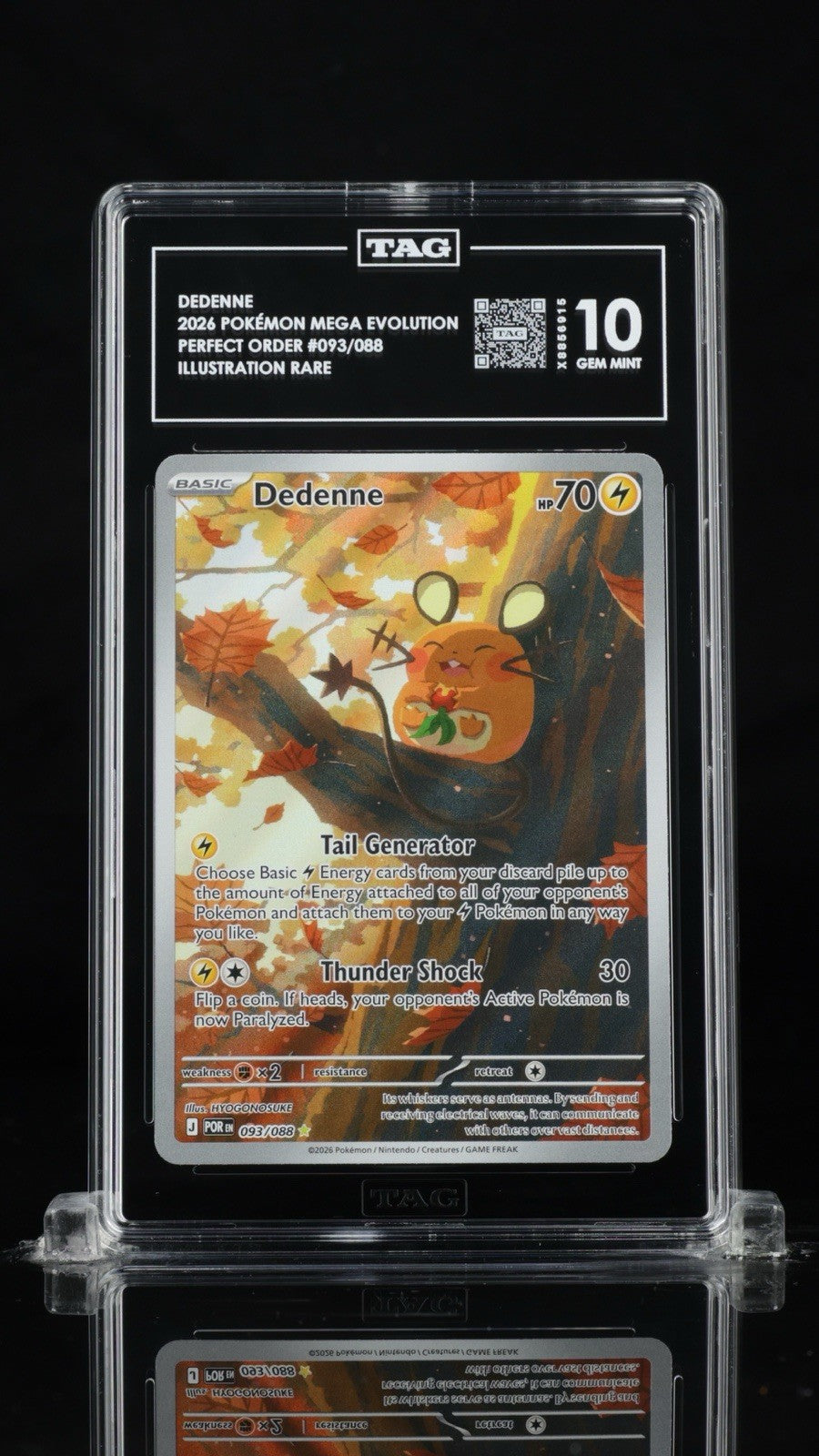 💛 Dedenne 093/088 Pokemon Perfect Order Holo TAG GRADE 10! TOP RANKED!💨