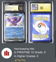 ⚠️ Murkrow 181/091 Paldean Fates Baby Shiny~PRISTINE 10 GOLD LABEL TOP POP 9!💨
