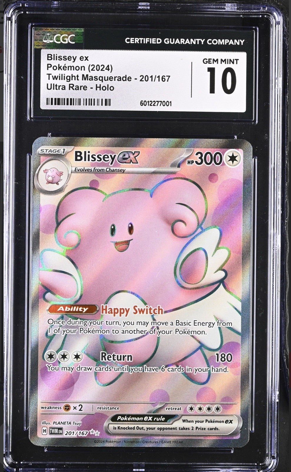 ‼️Pokemon Blissey ex 201/167: Twilight Masquerade Holo GRADE 10! SHOOT OFFER💨