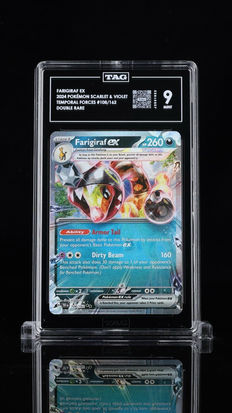 ⚠️ Farigiraf ex #108 Pokemon Temporal Forces~TAG GRADE 9~FAST SHIP SHOOT OFFER💨