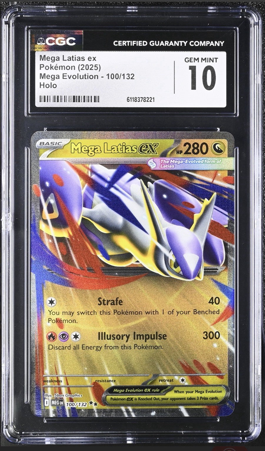 💎 Mega Latias ex 100/132 Mega Evolution Holo GRADE 10! FAST SHIP SHOOT OFFER💨