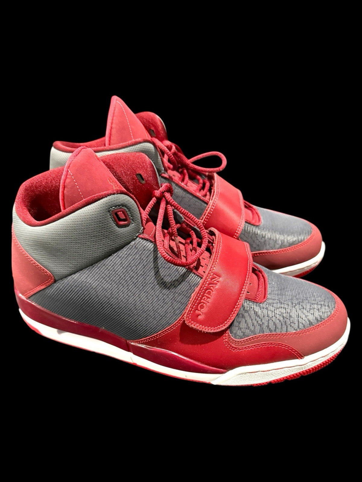 ‼️JORDAN FLIGHT CLUB 90'S DARK GREY/TEAM RED FUSION NEW IN BOX (2013)~SIZE 13!