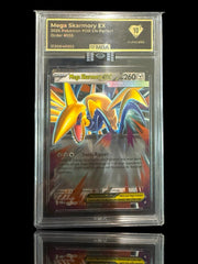 ‼️ Mega Skarmory ex #055 Pokemon Perfect Order~ FLAWLESS 10 BLACK DIAMOND MBA💎