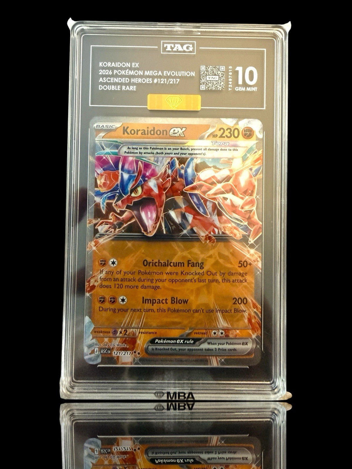 🚨 Koraidon Ex #121 ASCENDED HEROES POKÉMON~ TAG 10~ PRISTINE GOLD DIAMOND MBA💎