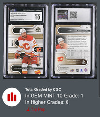 ‼️2022-23 Upper Deck SP Game Used - Jonathan Huberdeau #81 Gold GRADE 10~POP 1💨