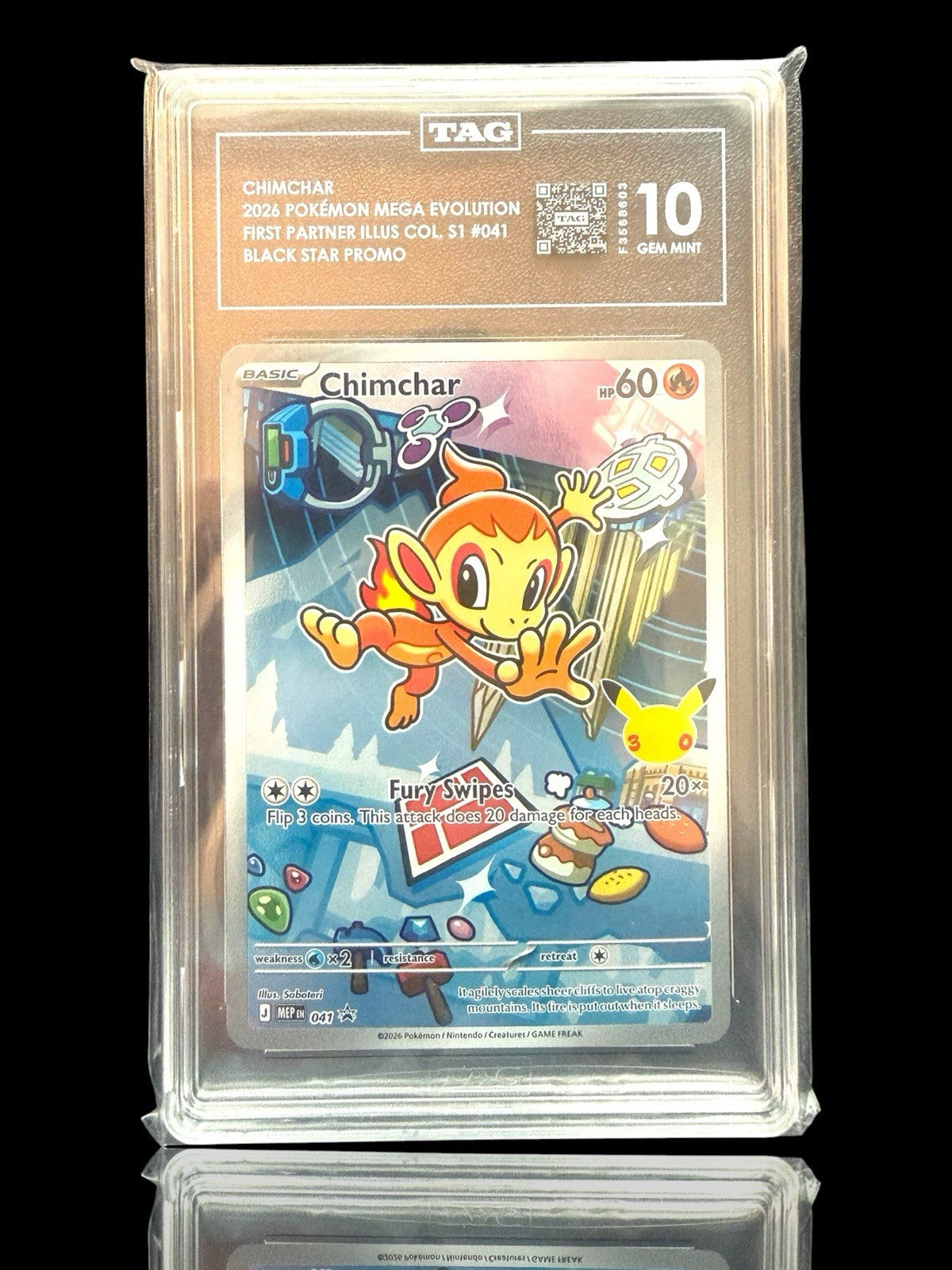 🙈 Chimchar #041 Pokemon Mega Evolution Promo TAG GRADE 10! TOP RANKED!💨