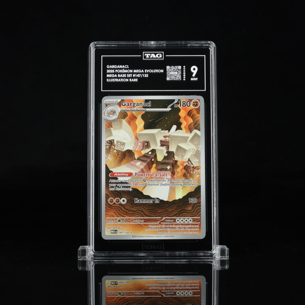 ‼️Pokemon Garganacl 147/132: Mega Evolution GRADE 9! FAST SHIPPING~SHOOT OFFER💨