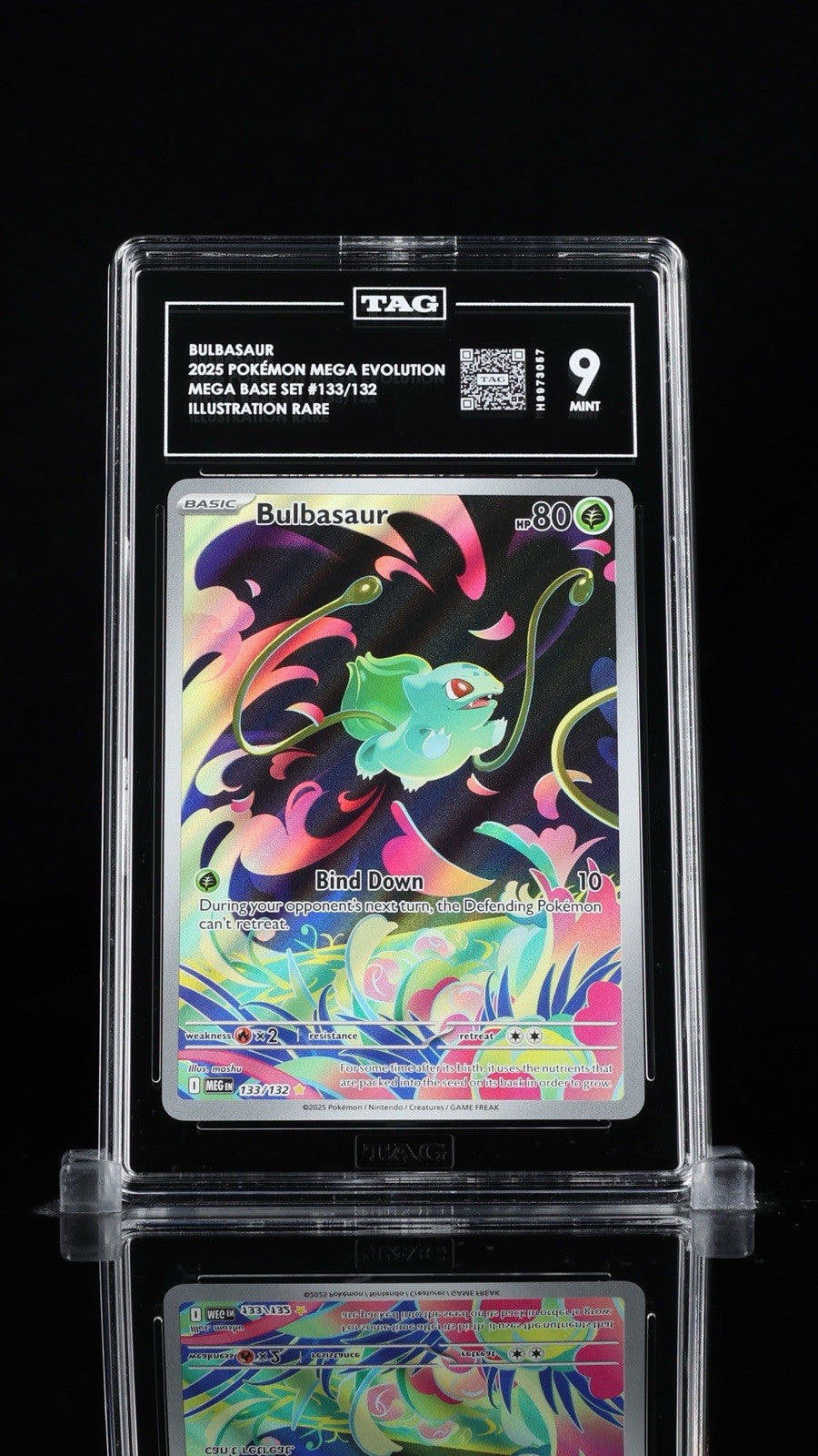 🥬Bulbasaur 133/132: Mega Evolution TAG GRADE 9! FAST SHIP~SHOOT OFFER!💨
