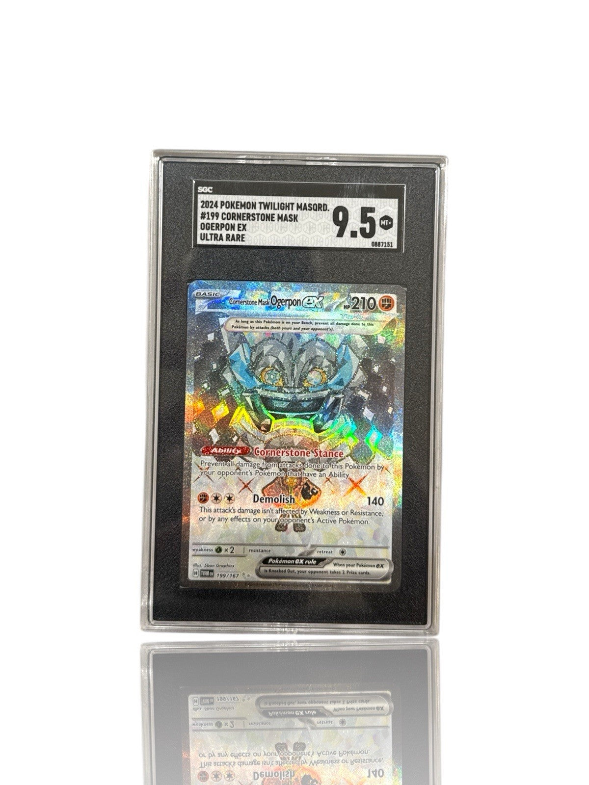 ‼️Pokemon Cornerstone Mask Ogerpon ex 199/167: Twilight Masquerade GRADE 10!💨