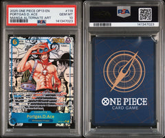‼️Portgas.D.Ace #119 Super Alternate Art OP13-119 Carrying On His Will PSA 10💨