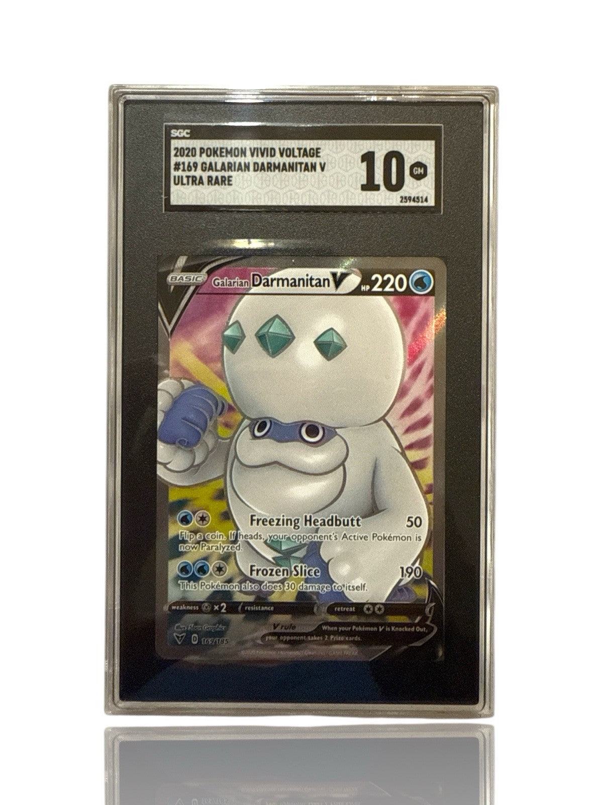 ‼️Pokemon Galarian Darmanitan V Full Art 169/185: Vivid Voltage Holo GRADE 10!💨