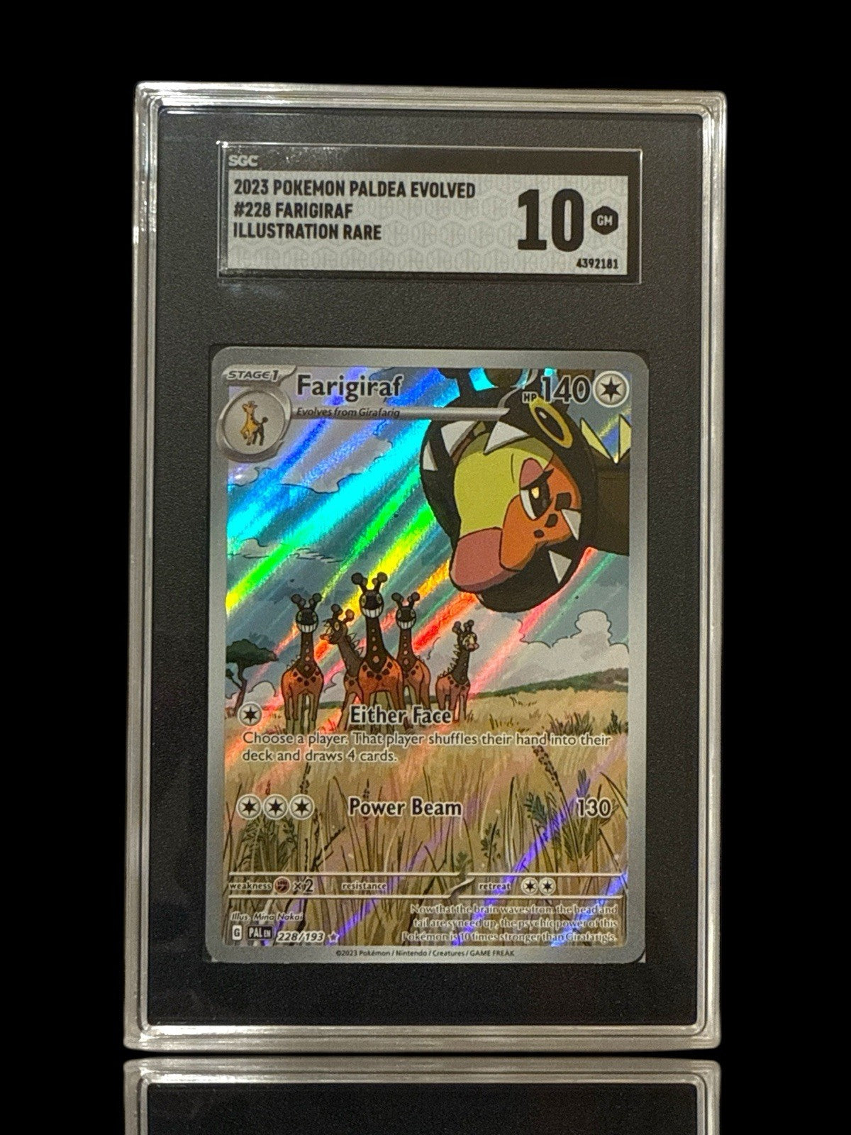 ‼️Farigiraf 228/193: Paldea Evolved Holo GRADE 10! SHIPS SAME DAY~SHOOT OFFER💨