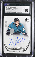 ‼️2021-22 SP Authentic Autographed Future Watch William Eklund GRADE 10~POP 1!💨