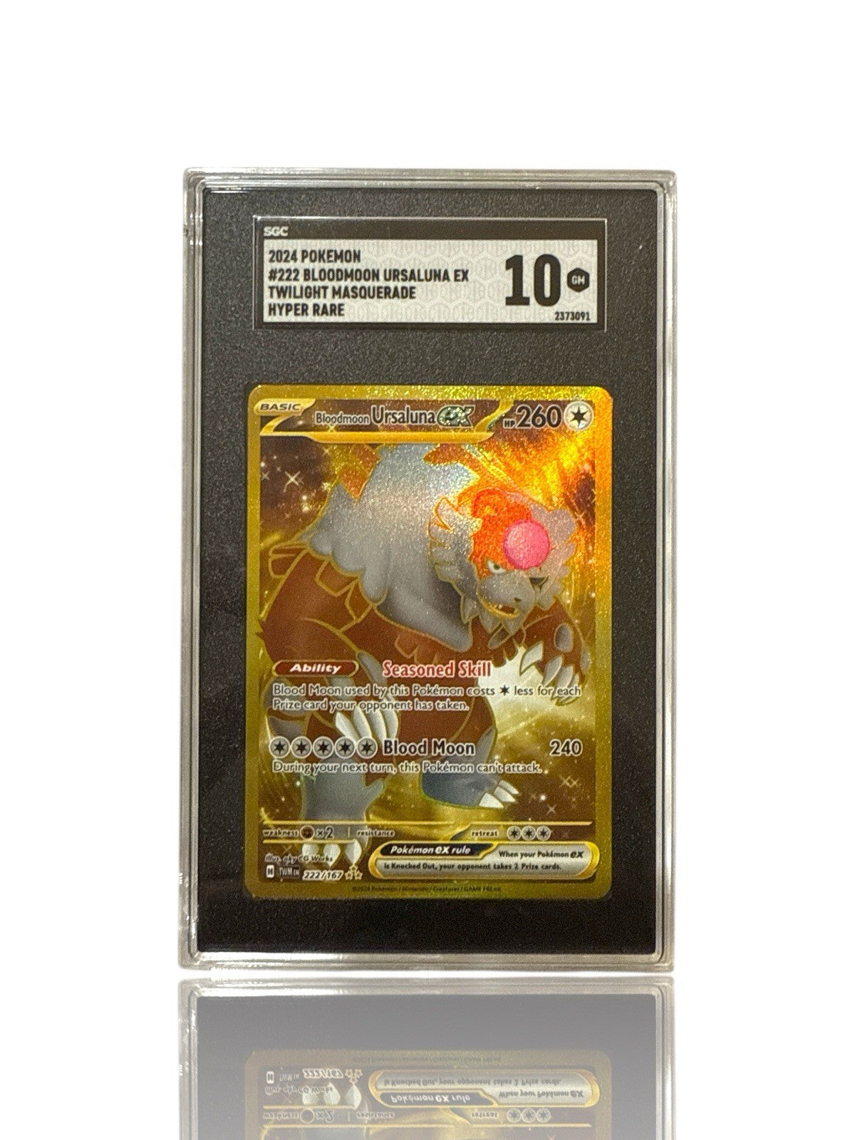 ‼️Pokemon Bloodmoon Ursaluna ex 222/167: Twilight Masquerade Holo GRADE 10!💨