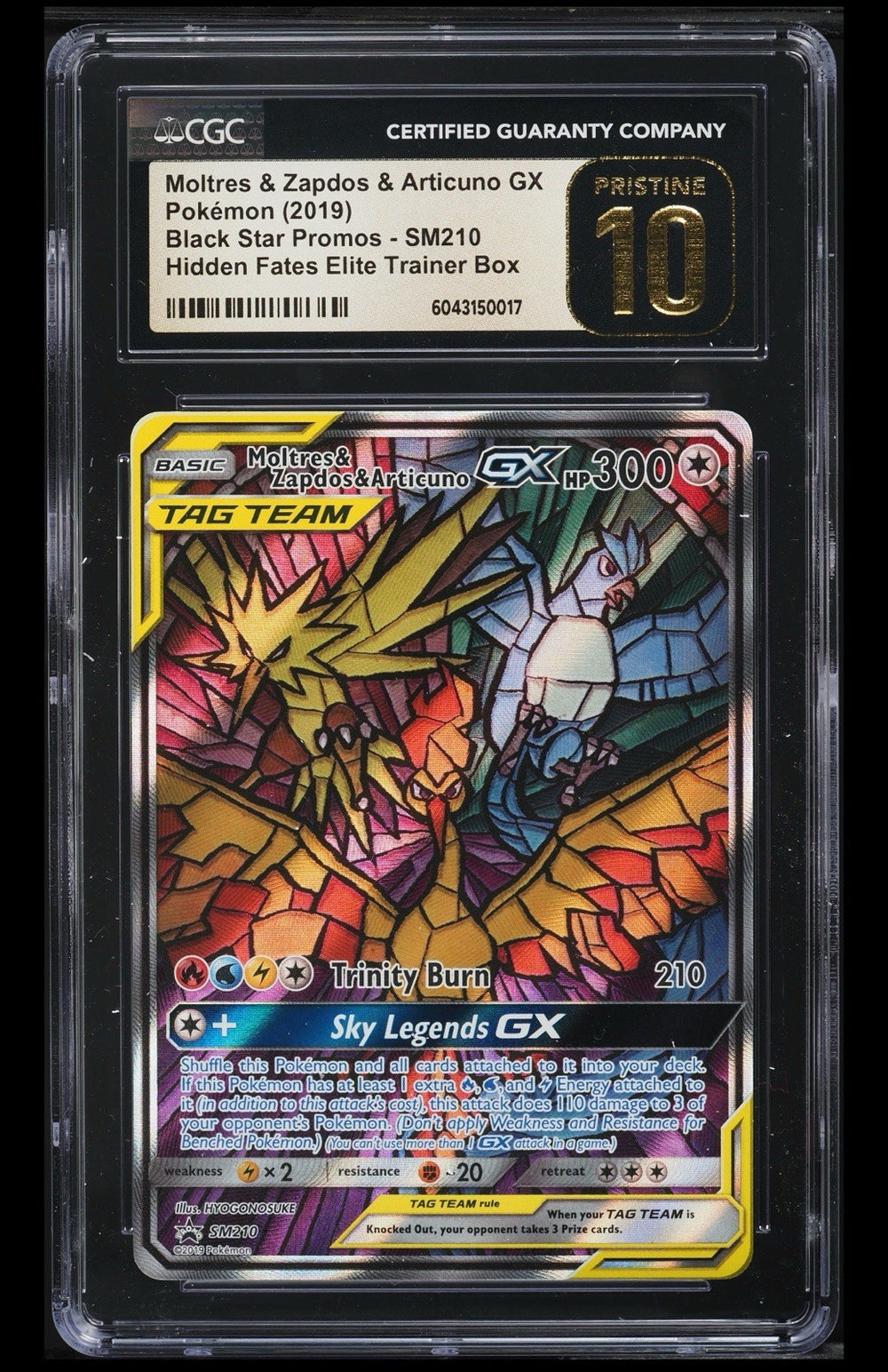 ‼️Moltres & Zapdos & Articuno GX Pokémon (2019) Black Star - GRADE 10 PRISTINE💨