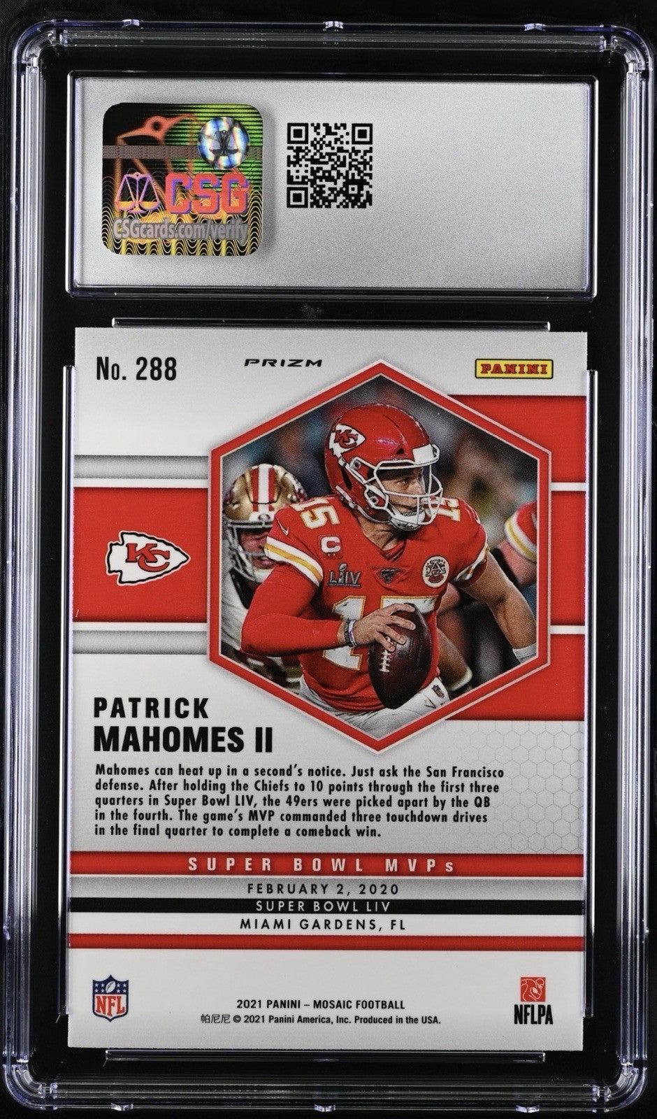 ‼️2021 Panini Mosaic - Super Bowl MVPs Patrick Mahomes II #288 Mosaic Reactive💨