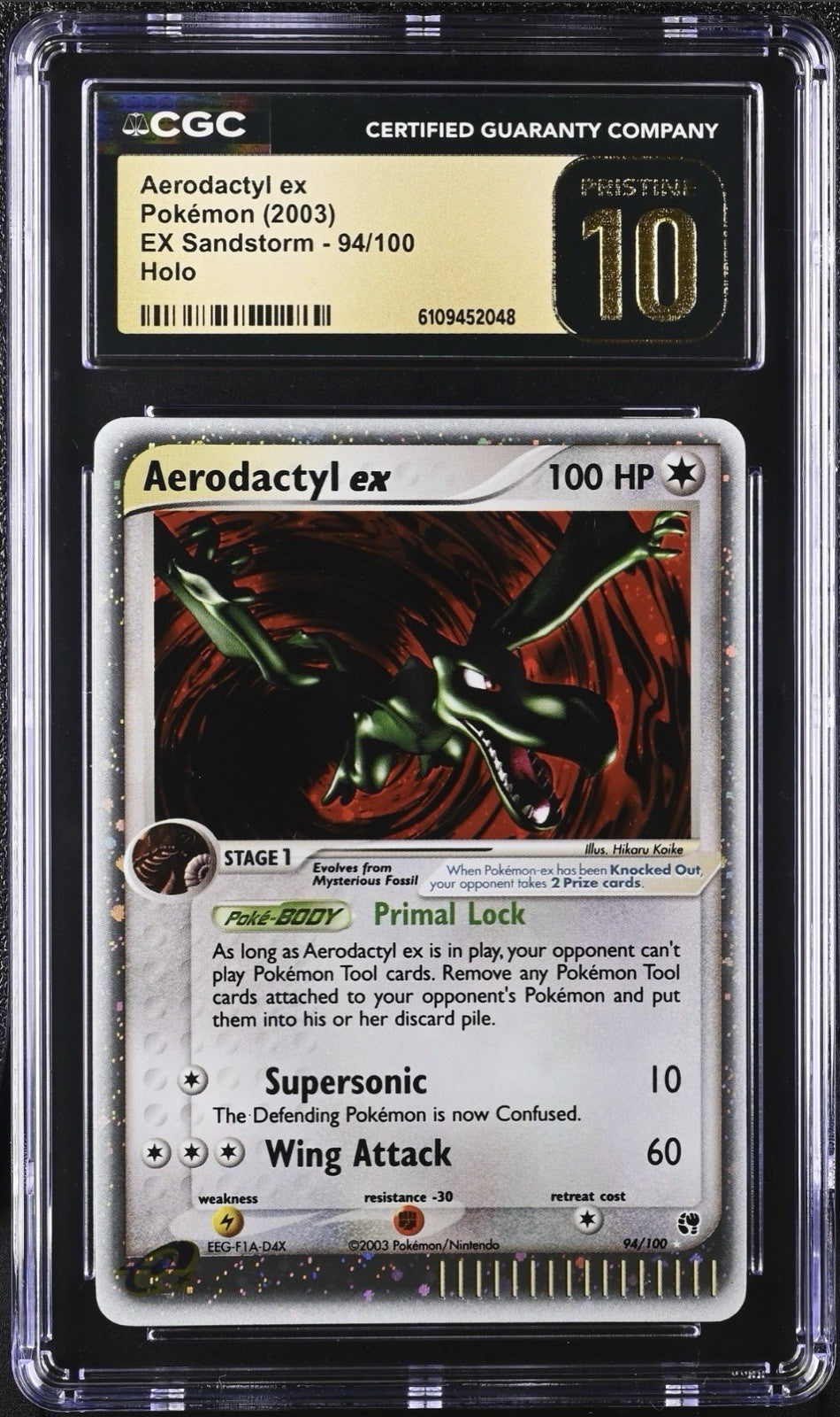 🚨 Pokemon Aerodactyl ex EX Sandstorm Holo~ PRISTINE 10 GOLD LABEL TOP POP 5!💨