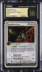 🚨 Pokemon Aerodactyl ex EX Sandstorm Holo~ PRISTINE 10 GOLD LABEL TOP POP 5!💨