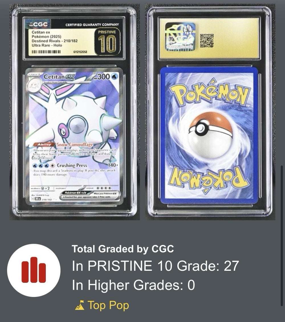 🌟Cetitan ex #210 Destined Rivals Holo GRADE 10 PRISTINE GOLD LABEL TOP POP!💨
