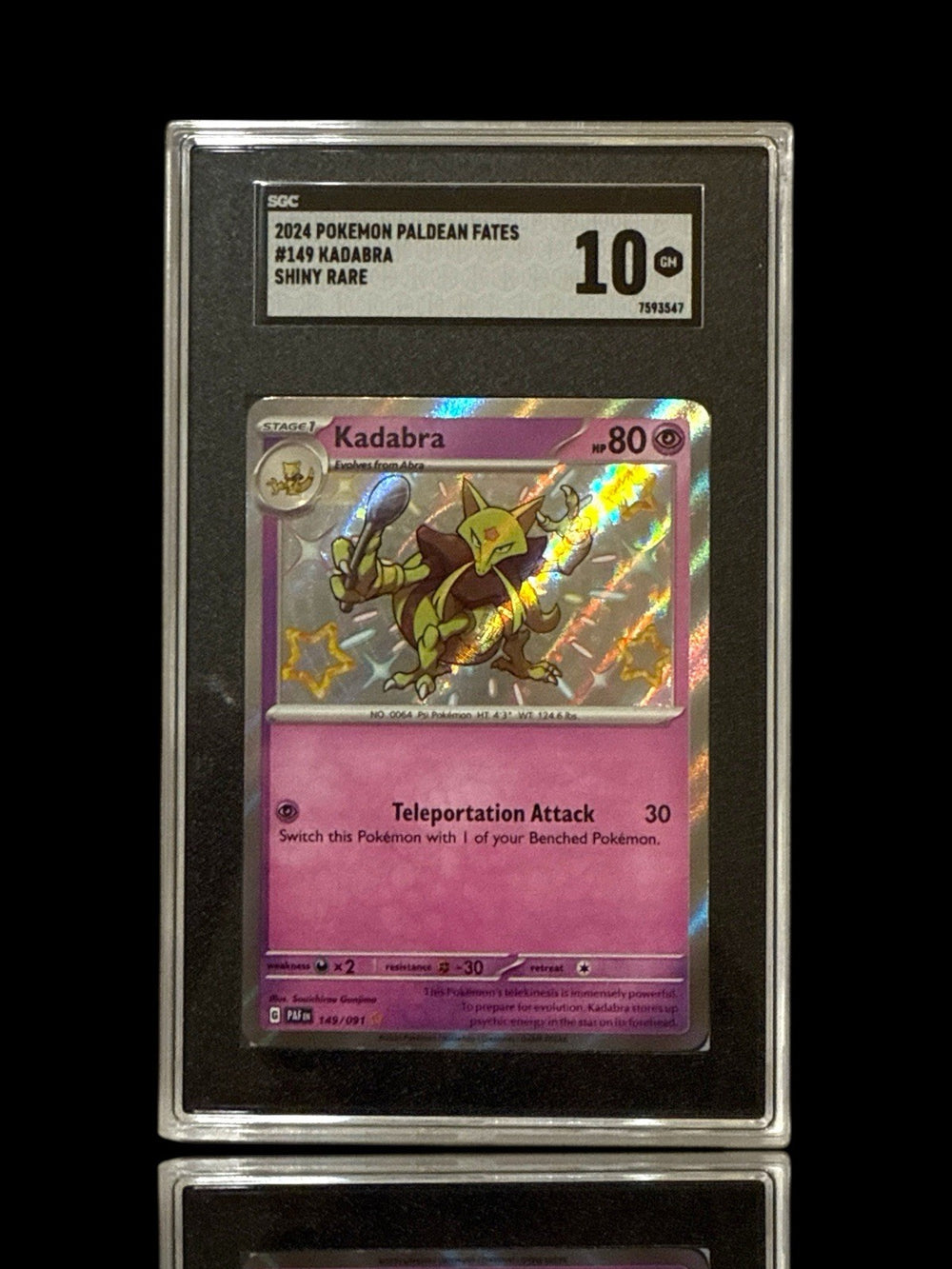 ‼️Kadabra 149/091: Paldean Fates BABY SHINY GRADE 10! SHIPS FAST~SHOOT A OFFER💨