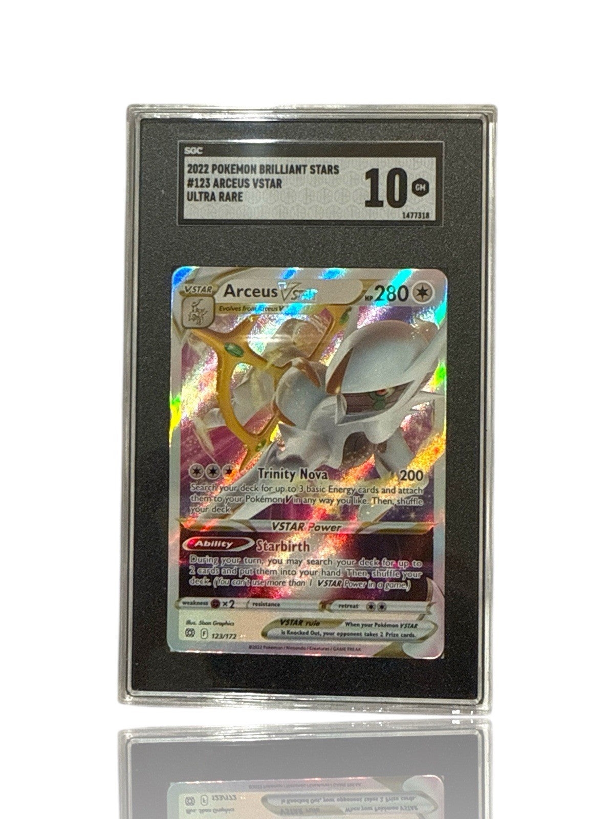 ‼️Pokemon Arceus VSTAR 123/172: Brilliant Stars Holo GRADE 10~FAST SHIPPING💨