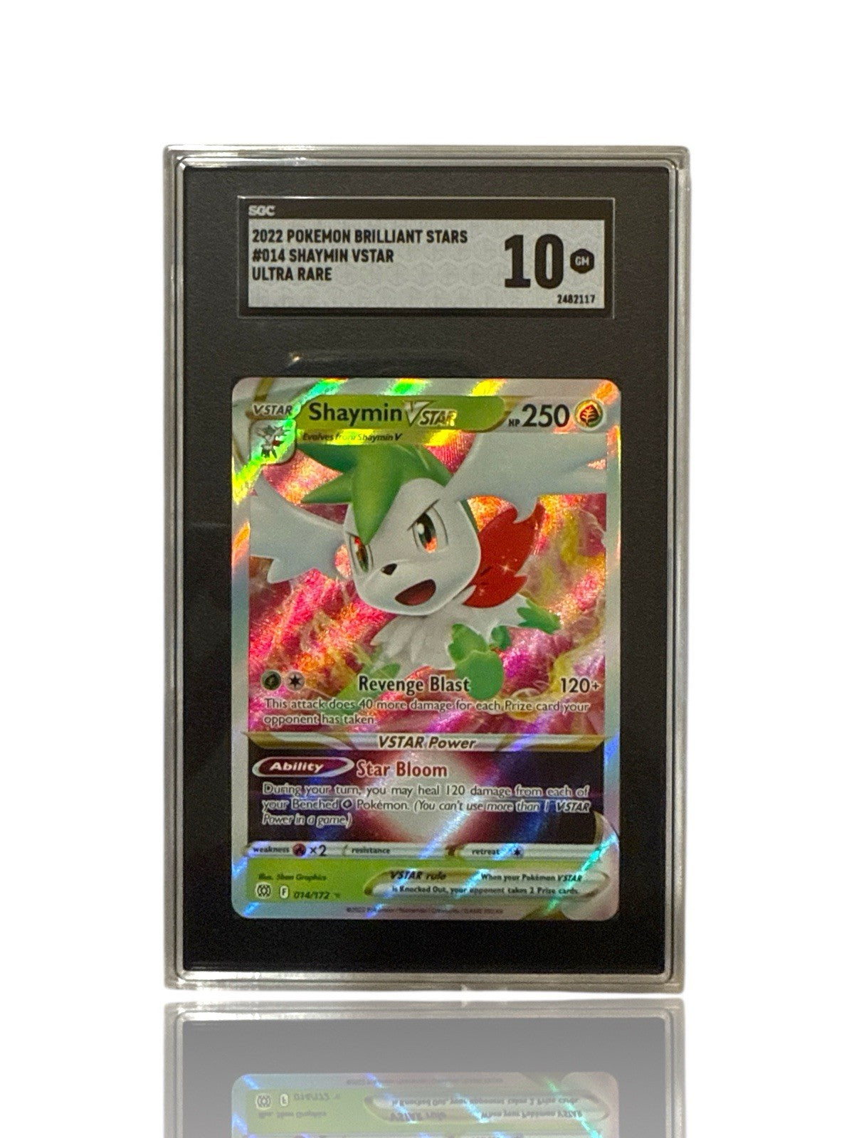 ‼️Pokemon Shaymin VSTAR 014/172: Brilliant Stars Holo GRADE 10! FAST SHIPPING!💨
