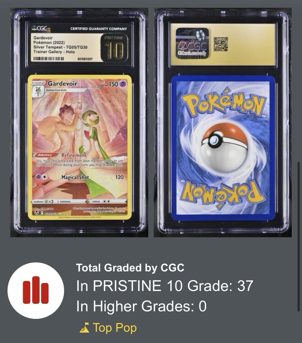 ‼️Gardevoir TG05~Silver Tempest Trainer GRADE 10 PRISTINE GOLD LABEL TOP POP!💨