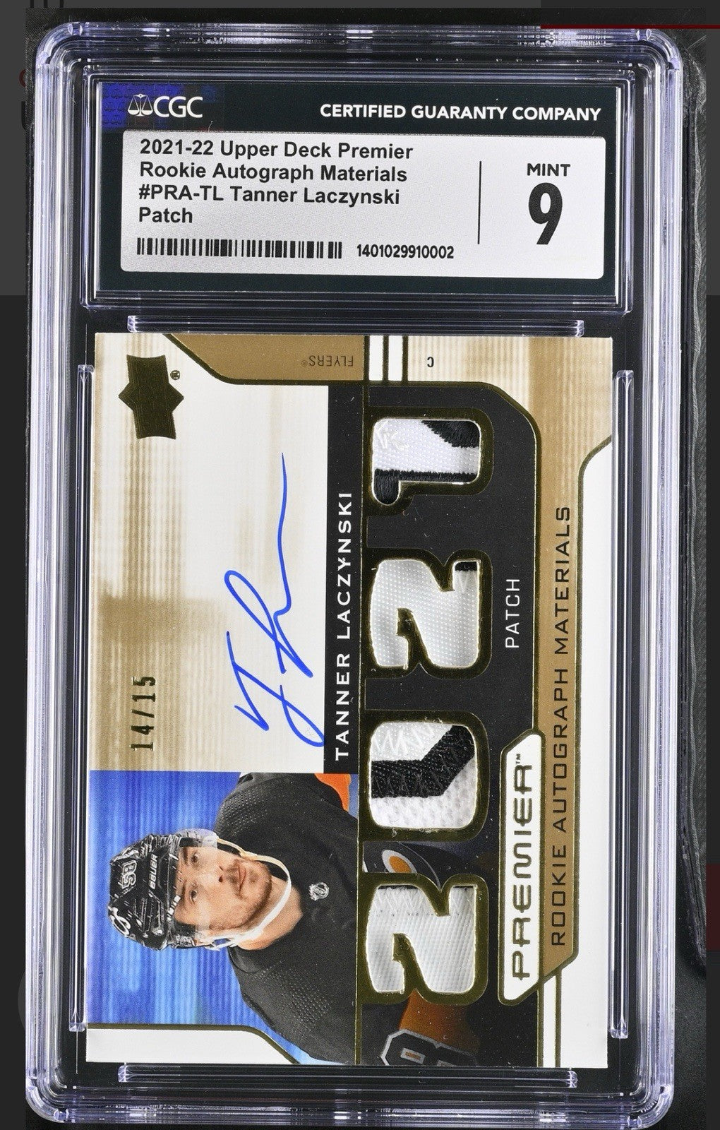 ‼️Rookie Autograph Materials #PRA-TL Tanner Laczynski~GRADE 9~AUTO 10~POP 1!💨