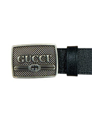‼️NEW GUCCI MENS BLACK LOGO BOX BUCKLE DRESS BELT! SIZE 95X39~ SHIP SAME DAY💨