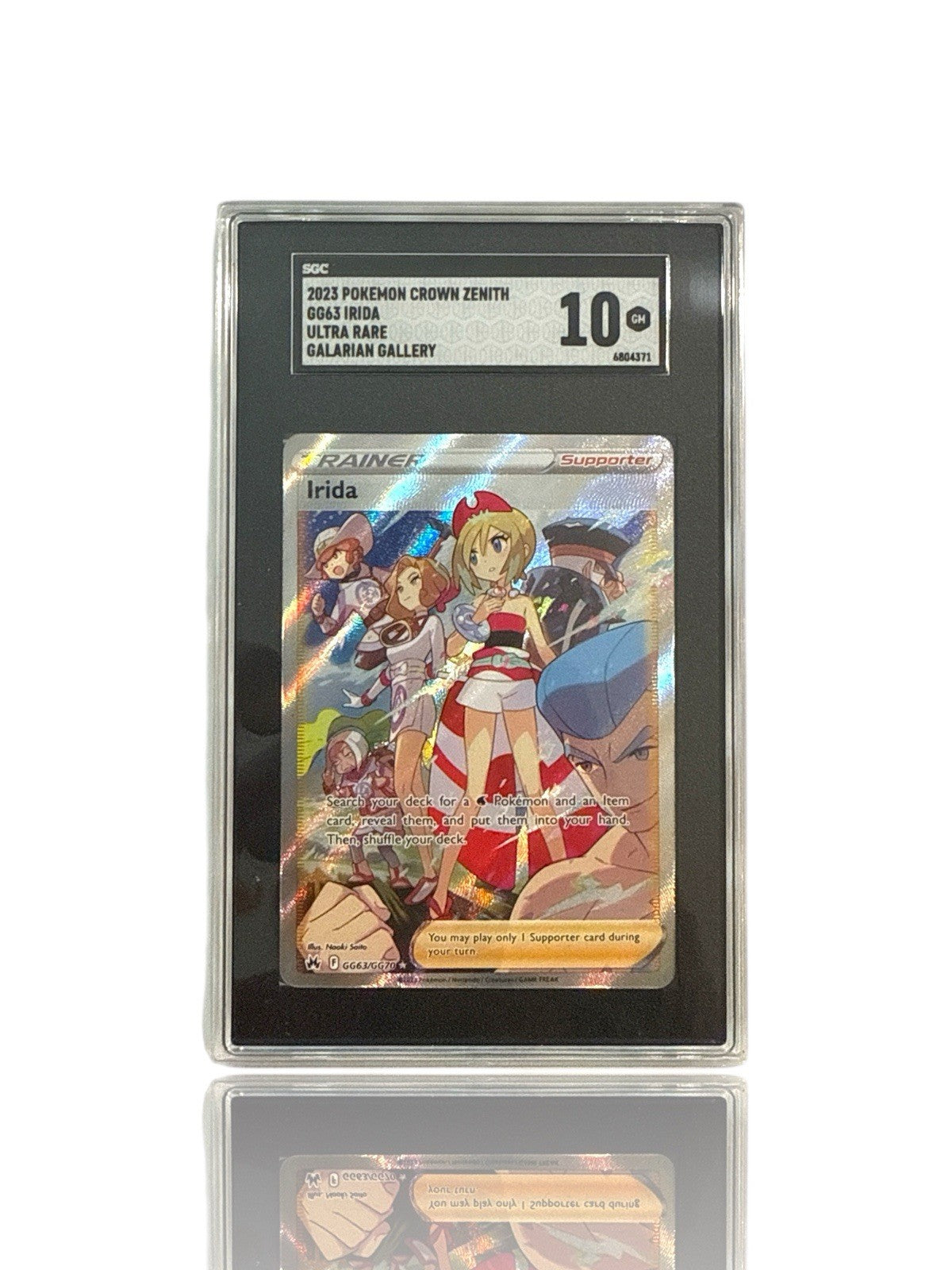 ‼️Pokemon Irida GG63 Crown Zenith~Galarian Gallery Holo GRADE 10~SHOOT OFFER!💨