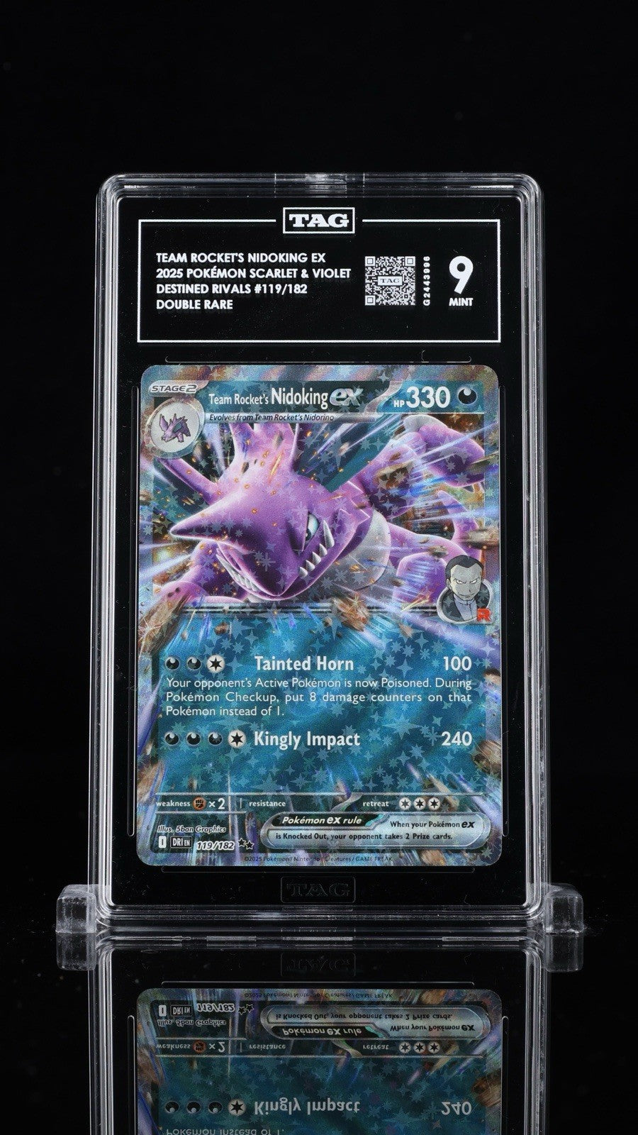 ⚠️ Team Rocket's Nidoking ex #119 Destined Rivals Holo~TAG 9~ SHOOT OFFER!💨