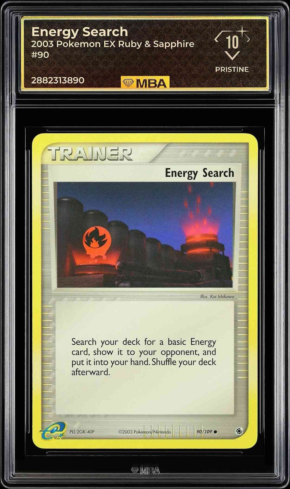 ⚠️Energy Search #90 Pokemon EX Ruby & Sapphire~PRISTINE 10 MBA BLACK LABEL POP 1