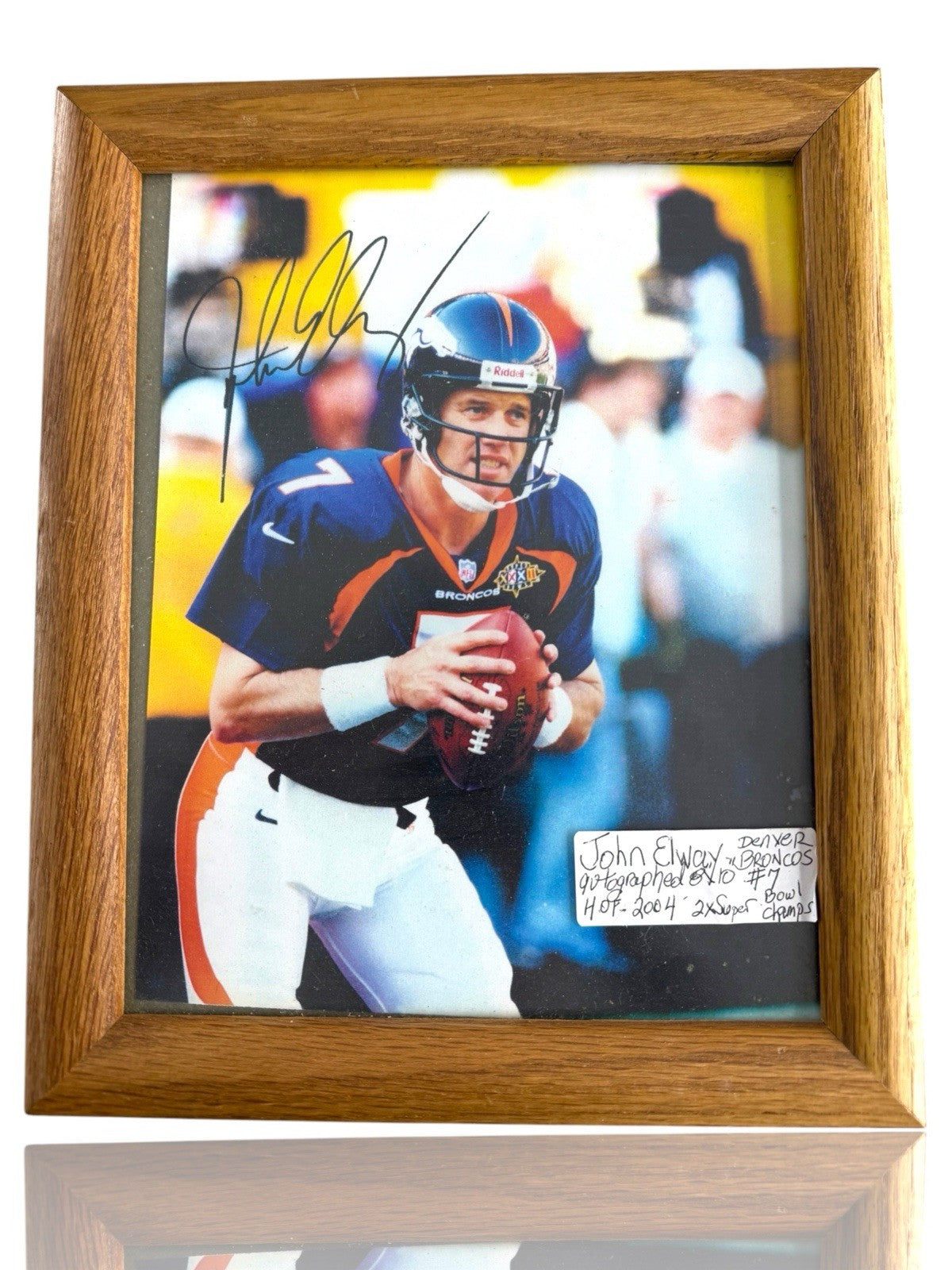 ⚠️Denver Broncos HOF John Elway Signed 8x10 Framed COA~FAST SHIP SHOOT OFFER💨