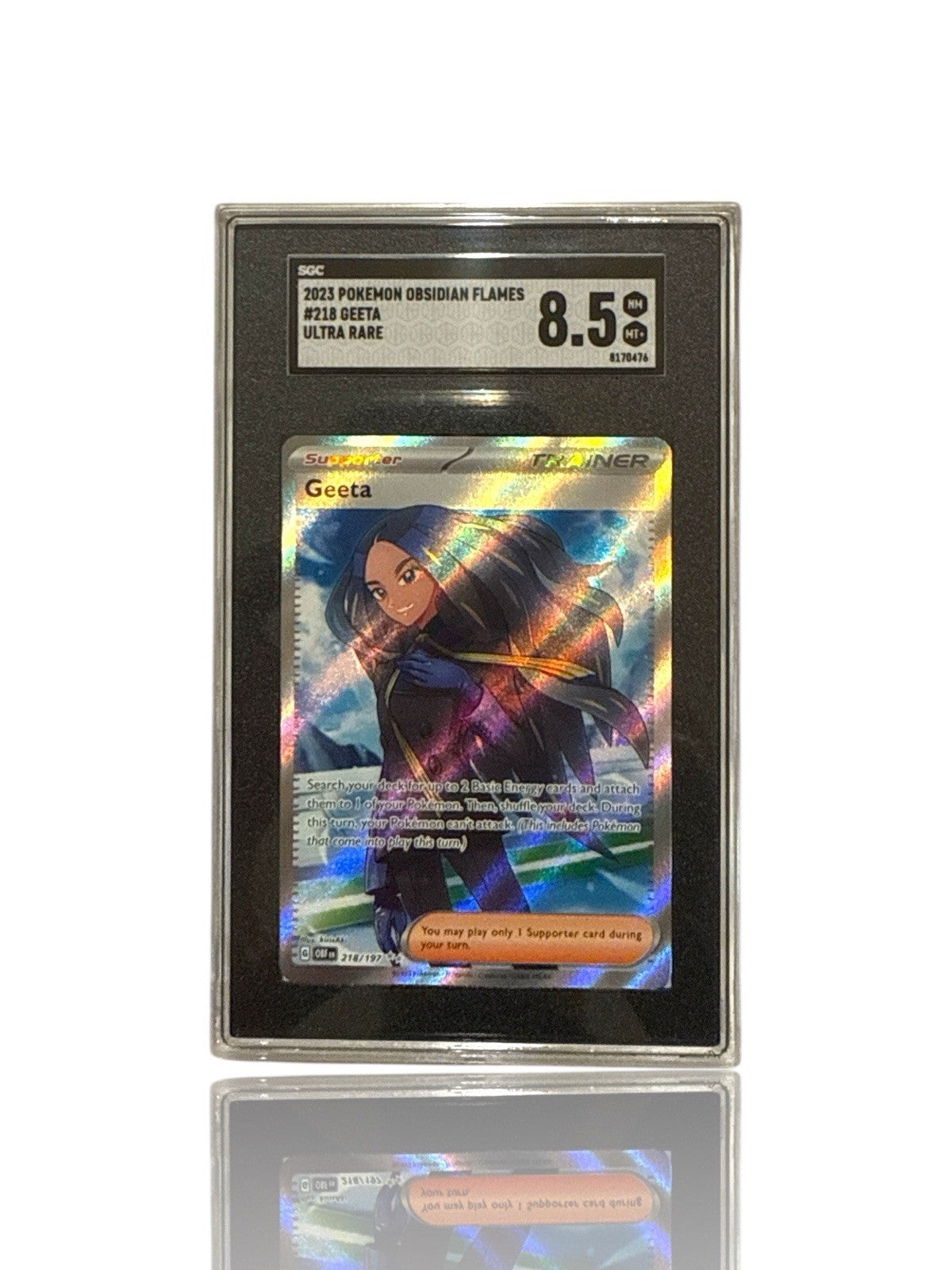‼️Pokemon Geeta 218/197: Obsidian Flames Holo GRADE 8.5! SAME DAY SHIP!💨