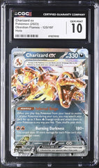 🔥 Charizard ex 125/197 Pokemon Obsidian Flames Holo~ GRADE 10~ Shoot Offer💨